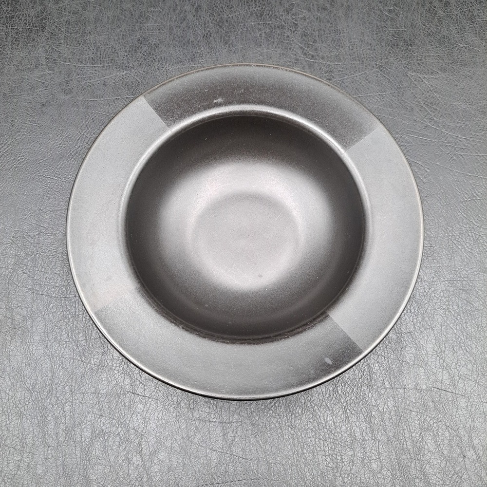 Nautica Matte Black Stoneware Soup Pasta Bowl Wide Rim